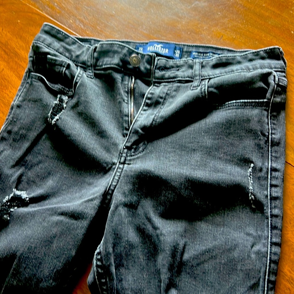 Hollister black holey jeans